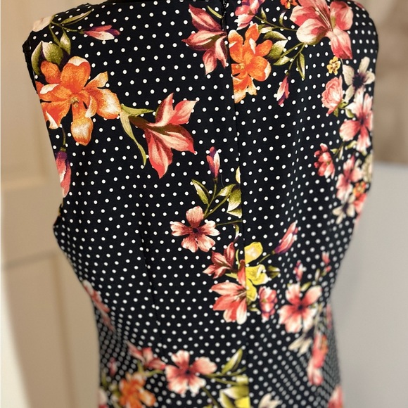 ALYX Black White Polka Dot Floral Sleeveless Work Business Professional Dress 12 - Picture 15 of 15